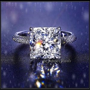 925 5g SILVER SIMULATED DIAMOND PRINCESS SQUARE ENGAGEMENT WEDDING RING